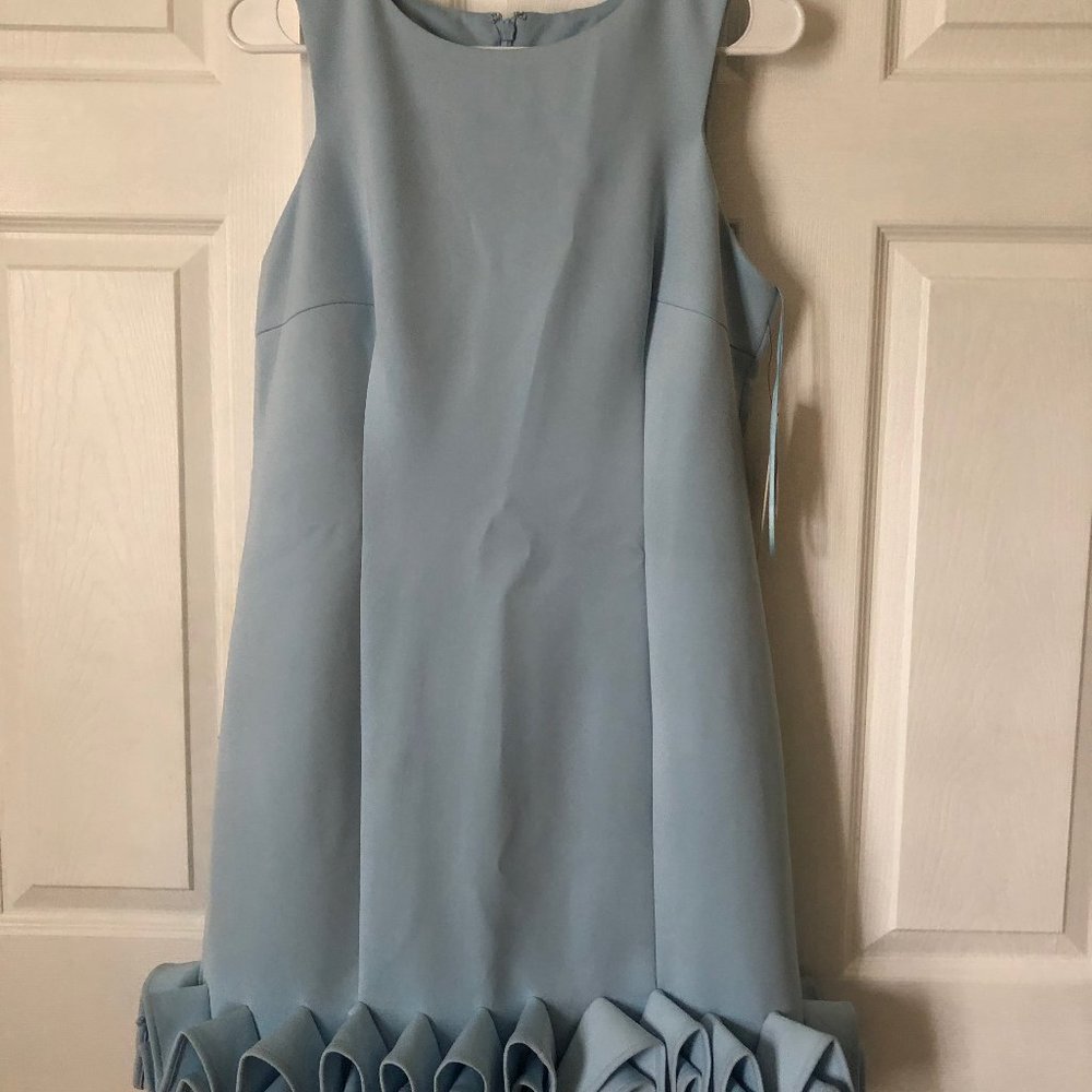 Nicole Miller Light Blue Ruffle Hem Dress